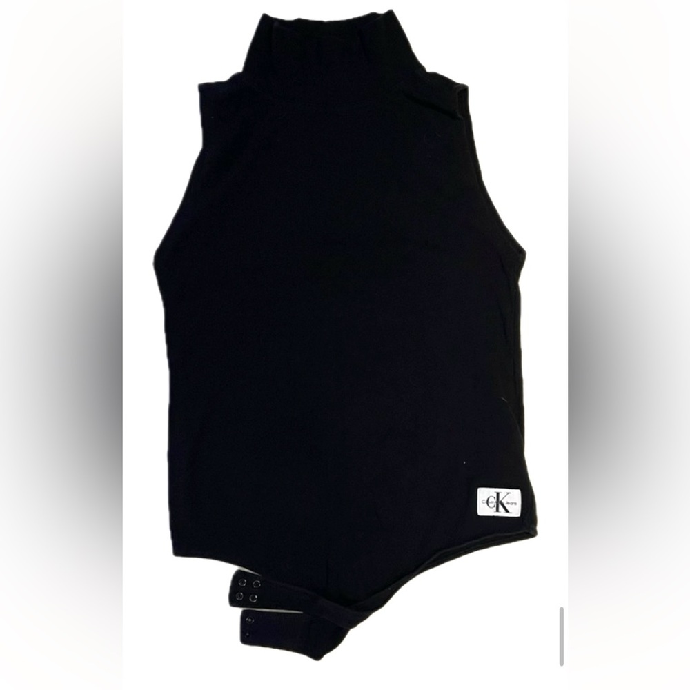 Calvin Klein Black High-Neck Sleeveless Bodysuit